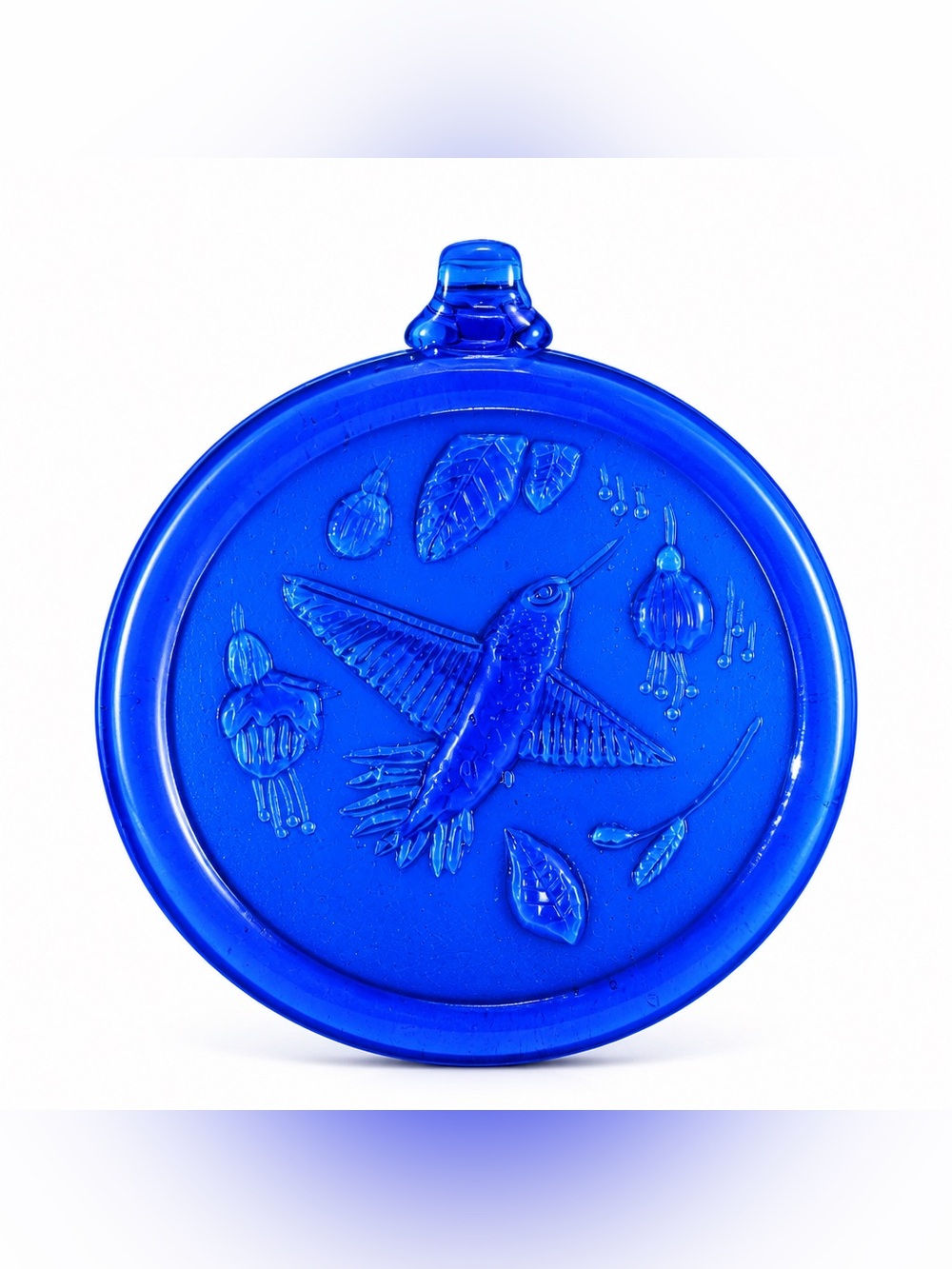 Cobalt blue Round Hummingbird Ornament or Suncatcher